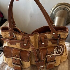 Michael Kors Brown and Tan Satchel